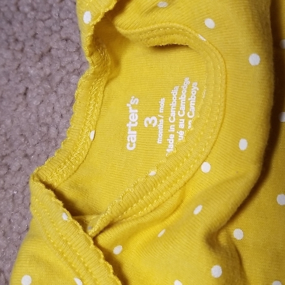Carter's Baby Girl's Yellow Polkadot Onesie - Picture 4 of 7